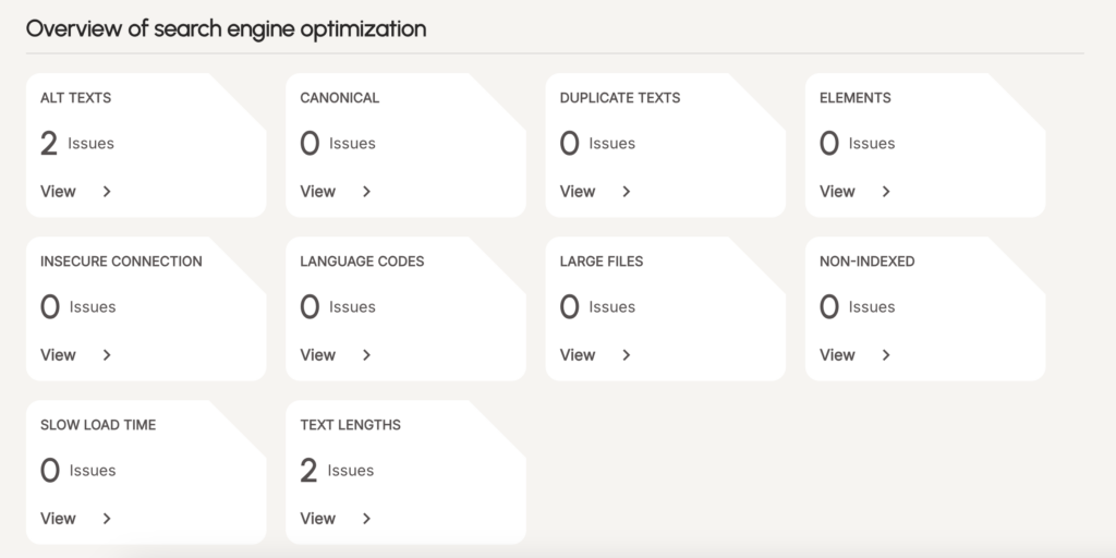 Webwarden SEO categories